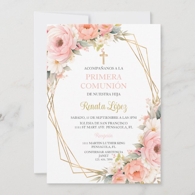 Invitación de primera comunión. (Anverso)