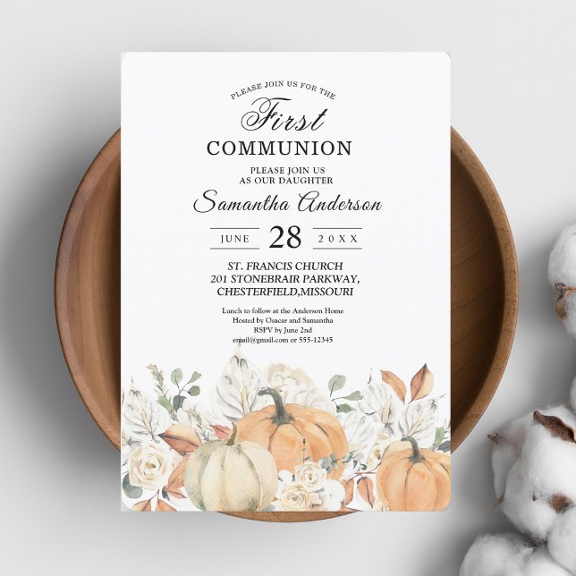 Invitación de Primera Comunión | Calabazas de Acua (Subido por el creador)