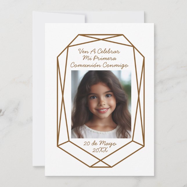 Invitación de Primera Comunión con Foto (Anverso)