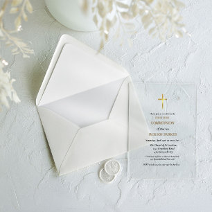 invitación de primera comunión con guión minimalis