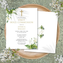 Invitación de Primera Comunión con Monograma de Ve