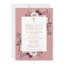 Invitación de Primera Comunión floral botánica Dus