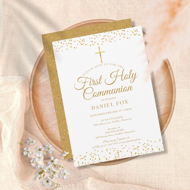 Invitación de Primera Comunión Gold Dust (Subido por el creador)