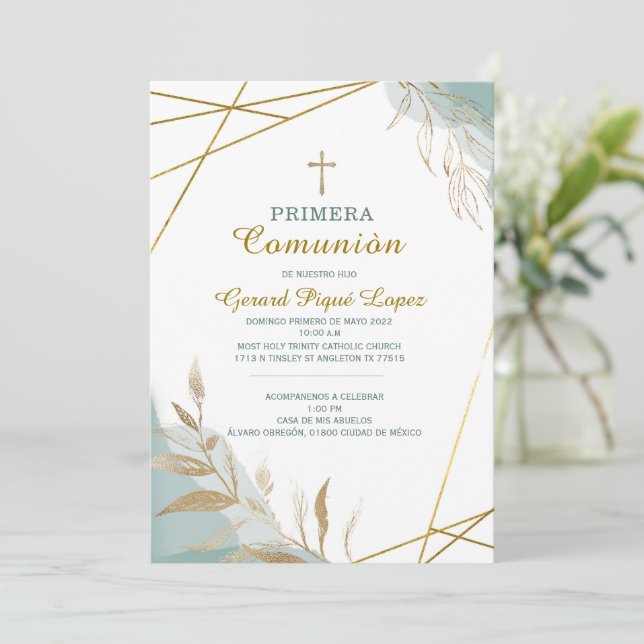 invitación de primera comunión imprimible (Anverso de pie)