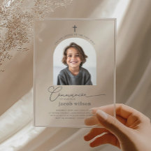Invitación de Primera Comunión Niño Foto Arqueada