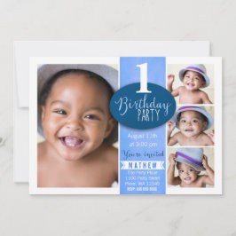 Invitación de primera fiesta de cumpleaños niño ed