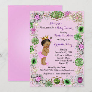 Invitación de princesa Baby Shower, pequeña