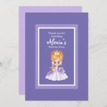 Invitación de princesa blanca y morada