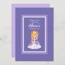 Invitación de princesa blanca y morada