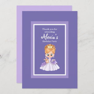 Invitación de princesa blanca y morada