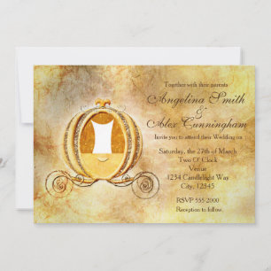 Invitación de Princesa Carruaje de Cenicienta Vint