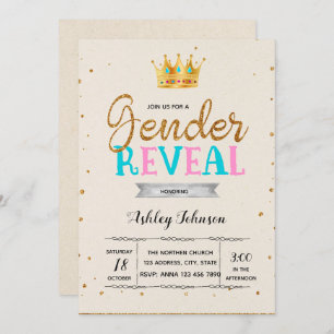 Invitación de princesa de revelación de género