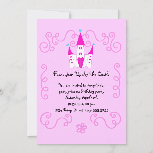 invitación de princesa hermosa (Anverso)