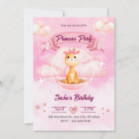 Invitación de Princesa Ilustrativa con Acuarela Ro