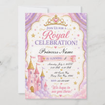 Invitación de Princesa Lavanda Rosa