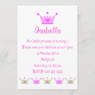 invitación de princesa pequeña