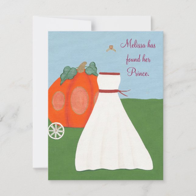 Invitación de princesa Pumpkin Carriage Bridal (Anverso)