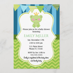 Invitación de príncipe Frog Baby Shower