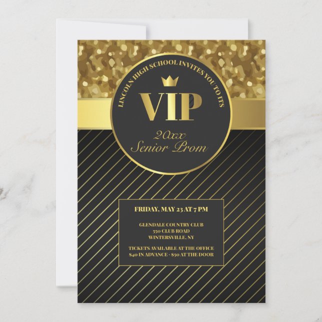 Invitación de Prom VIP (Anverso)