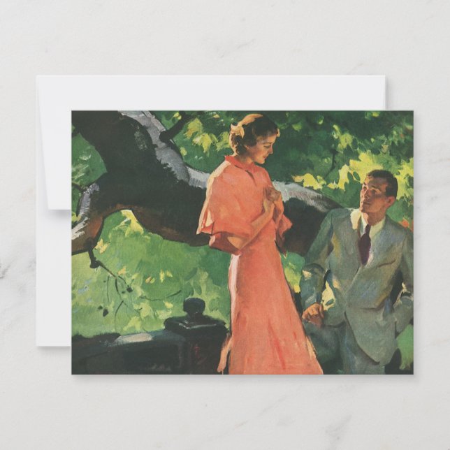 Invitación de propuesta de boda romántica vintage (Anverso)