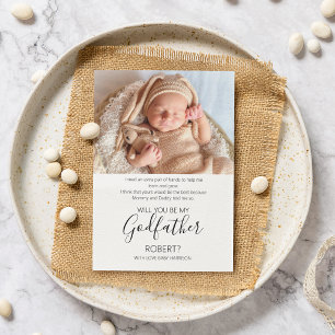 Invitación de propuesta de padrino de foto moderna