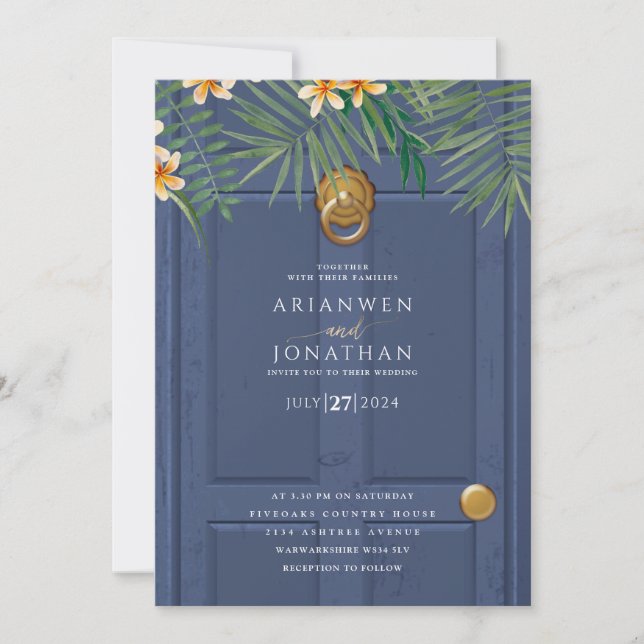 Invitación de puerta de boda (Anverso)
