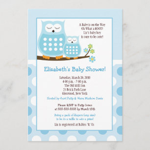 Invitación de punto de Baby Shower de lúpulo azul 