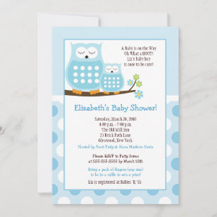 Invitación de punto de Baby Shower de lúpulo azul 