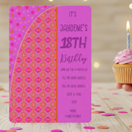 Invitación de puntos de diamante rosa púrpura nara