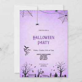 INVITACIÓN DE PURPLE Y HALLOWEB NEGRO