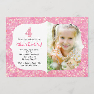Invitación de Purpurina de cumpleaños