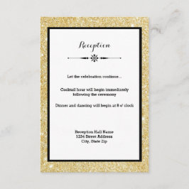 Invitación de Purpurina dorado y recepción de marc