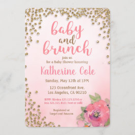 Invitación de Purpurinas de Baby Shower para bebés