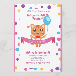 Invitación de Puurfect Fiesta Kitty