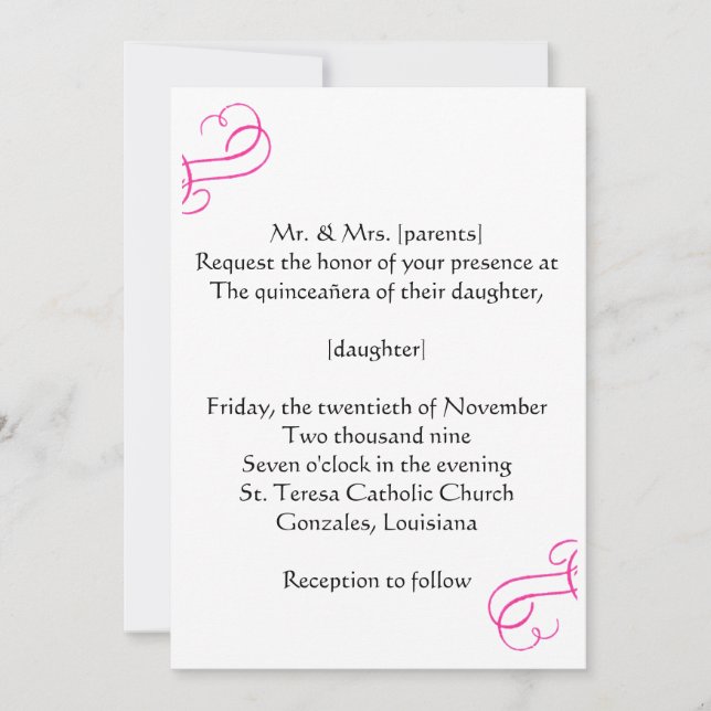 Invitación de Quince (Anverso)