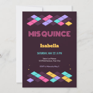 Invitación de Quince Isométrica para Baile