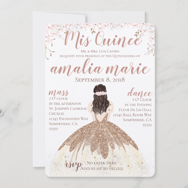 INVITACIÓN DE QUINCEANERA (Anverso)