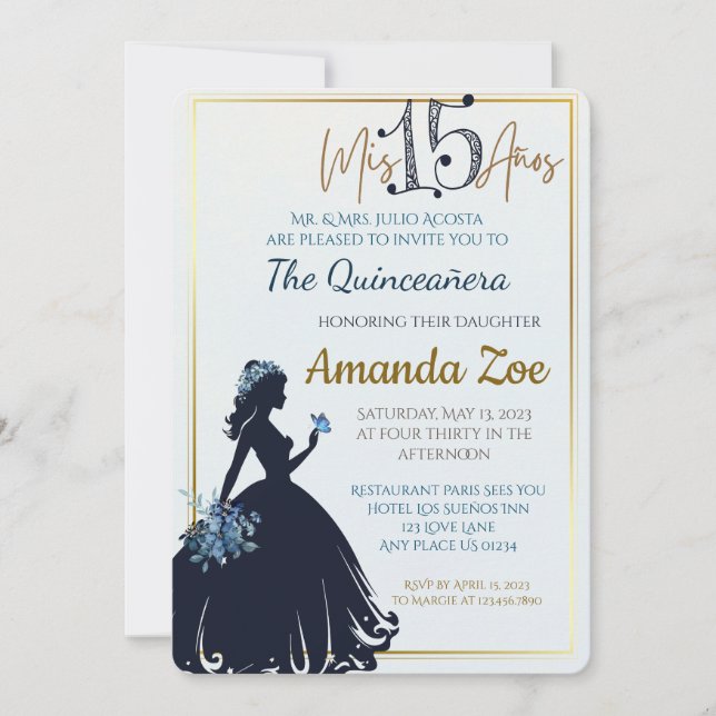 Invitación de Quinceañera (Anverso)