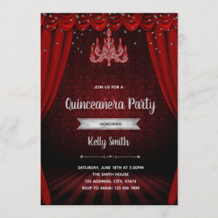 Invitación de Quinceanera a la mascarada de plata