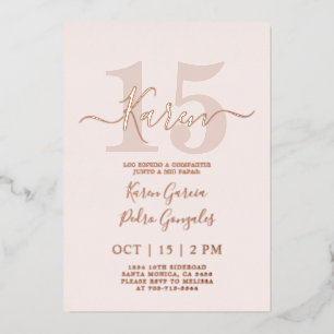 Invitación de Quinceañera al verdadero Relieve met
