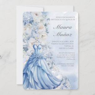 Invitación de quinceañera azul claro