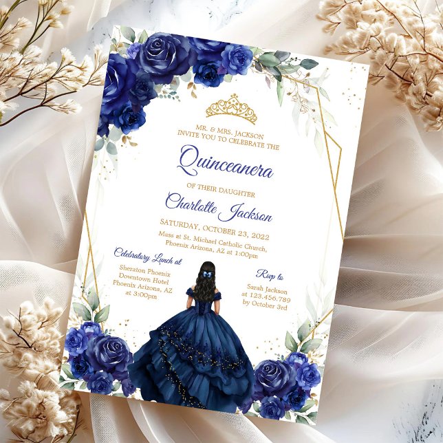 Invitación de Quinceañera Azul Marino (Subido por el creador)