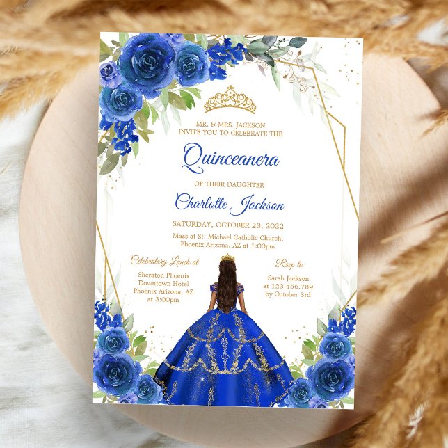 Invitación de Quinceañera Azul Real (Subido por el creador)