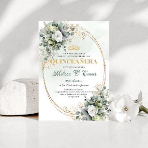 Invitación de Quinceañera Boho Chic con Acuarela y