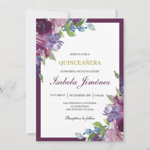 invitación de quinceañera borgoña