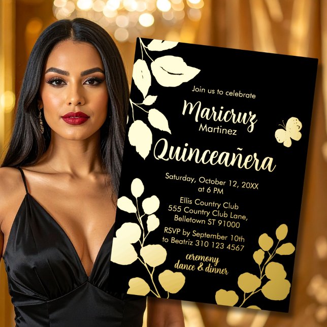 Invitación de Quinceañera Botánica de Relieve meta (Subido por el creador)