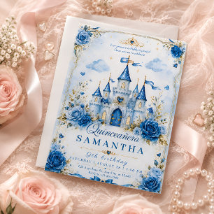 Invitación de Quinceañera Castillo de Princesa Azu
