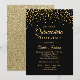 Invitación de Quinceañera con Confeti de Destellos