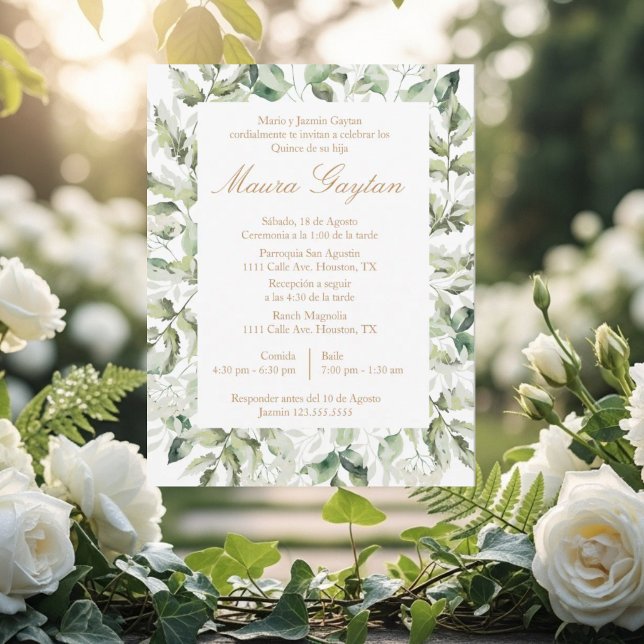 Invitación de quinceañera con marco  (Subido por el creador)
