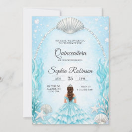 Invitación de Quinceañera con tema de océano